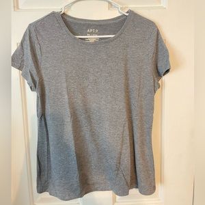 Gray petite simple plain solid t shirt